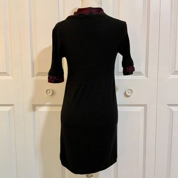Theory Black Wool Removable Collar Sweater Dress Medium - Picture 5 of 11